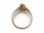 Antique diamond diagonal three stone ring in 18kt yellow gold