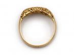 1908 five stone diamond carved ring in 18kt yellow gold