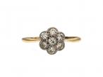 Antique 18kt yellow gold and platinum diamond cluster ring