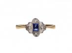 Edwardian sapphire and diamond fancy cluster ring