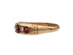 1899 five stone ruby and diamond ring in gold