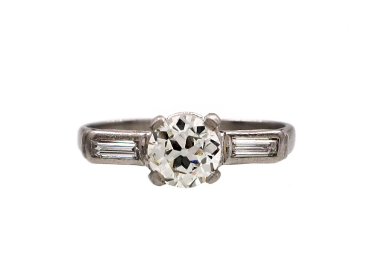1920s diamond solitaire engagement ring in platinum