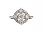 Art Deco circular diamond set openwork cluster ring