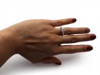 Platinum fancy cut diamond three engagement ring