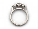 Platinum fancy cut diamond three engagement ring
