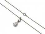 Vintage platinum 1.15ct pear shape diamond drop pendant and chain