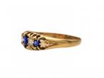 1905 sapphire and diamond five stone ring in 18kt yellow gold