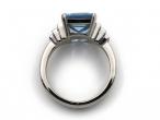 3.45ct aquamarine and diamond step cut dress ring in platinum