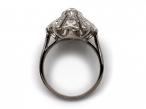 1960s diamond vertical floral cluster ring in platinum