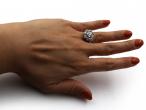 French diamond floral cluster ring in 18kt white gold and platinum