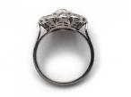 French diamond floral cluster ring in 18kt white gold and platinum