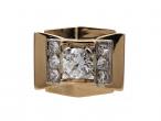 1940s French diamond set tank ring in 18kt yellow gold