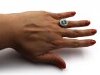 Vintage emerald and diamond coronet cluster ring