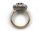 Vintage emerald and diamond coronet cluster ring
