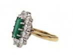 Vintage emerald and diamond coronet cluster ring