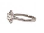 Contemporary diamond halo cluster ring in platinum