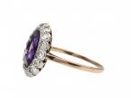Edwardian fancy purple sapphire and diamond cluster ring