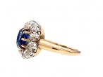 Belle Epoque French sapphire and diamond coronet cluster ring