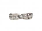 Contemporary five stone diamond crossover ring in 18kt white gold
