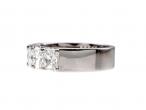 Five stone radiant cut diamond ring in 18kt white gold