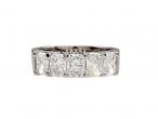 Five stone radiant cut diamond ring in 18kt white gold