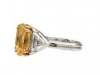4ct oval yellow sapphire and diamond trillion three stone ring