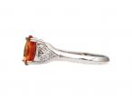 0.90ct fancy orange sapphire and diamond solitaire ring