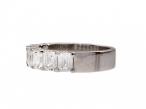 18kt white gold and diamond emerald cut seven stone ring