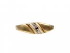 Vintage 9kt yellow gold and black diamond ring