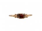 Vintage German square garnet dress ring in 8kt gold