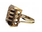 1970s smokey quartz dress ring in 14kt yellow gold