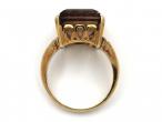 1970s smokey quartz dress ring in 14kt yellow gold