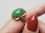1960s jade and diamond dress ring in 18kt yellow gold