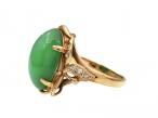1960s jade and diamond dress ring in 18kt yellow gold