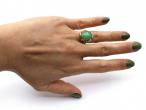 1960s jade and diamond dress ring in 18kt yellow gold