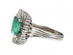 Vintage Colombian emerald and diamond ballerina cluster ring