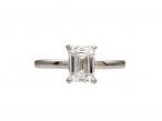1.00ct emerald cut diamond solitaire ring in platinum