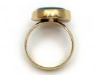 Chrysocolla oval dress ring in yellow gold