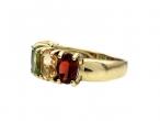 Amethyst, topaz, peridot, citrine and garnet five stone ring
