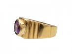 Vintage oval amethyst signet ring in yellow gold