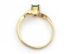 Vintage 18kt yellow gold and emerald twist ring