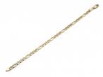 9kt yellow gold vintage Figaro and anchor link bracelet