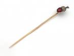 Antique ruby and diamond acorn stick pin