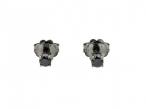 Black diamond and 18kt white gold stud earrings