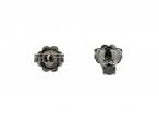 Black diamond and 18kt white gold stud earrings