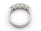 Five stone emerald cut diamond ring in 18kt white gold