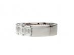 Five stone emerald cut diamond ring in 18kt white gold