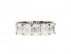 Five stone emerald cut diamond ring in 18kt white gold