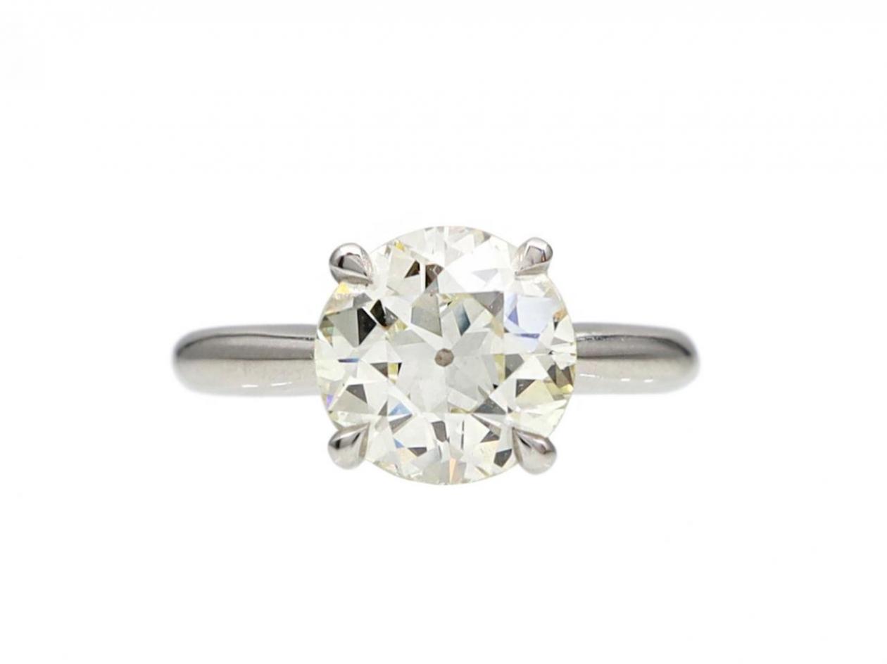 2.30ct Old European cut diamond solitaire engagement ring