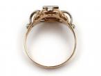1940s two tone 18kt gold and diamond cocktail ring